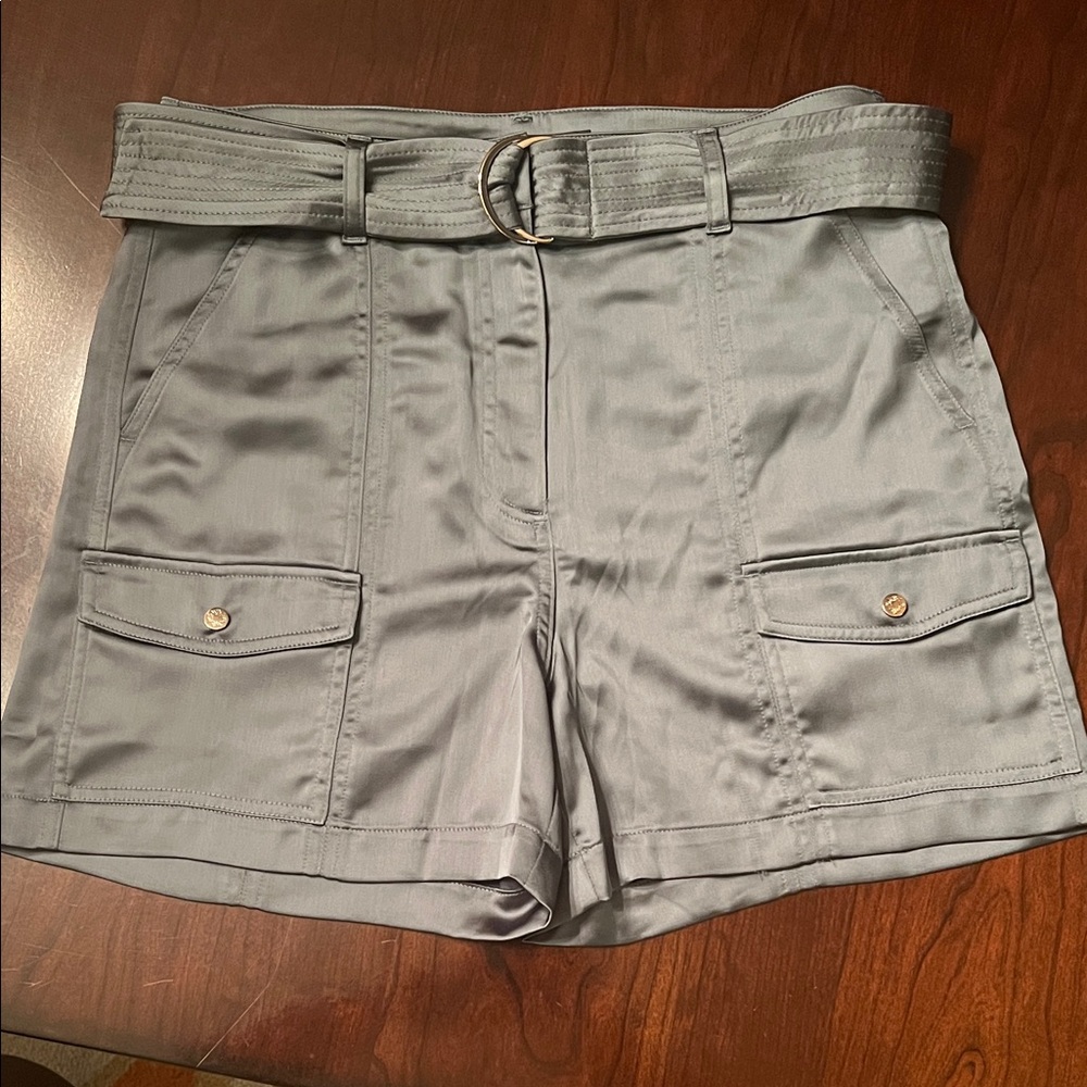 White House Black Market Olive Green Cargo Shorts with Belt